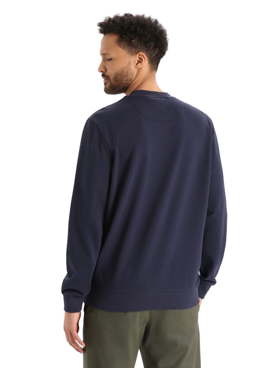 Midnight Navy Icebreaker Merino Central II Long Sleeve Sweatshirt Men's Hoodie | AU 1275GSOL